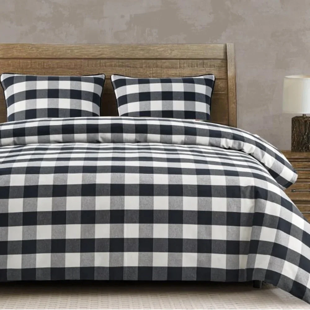 CAMILLE Duvet Set Navy And White / Super King